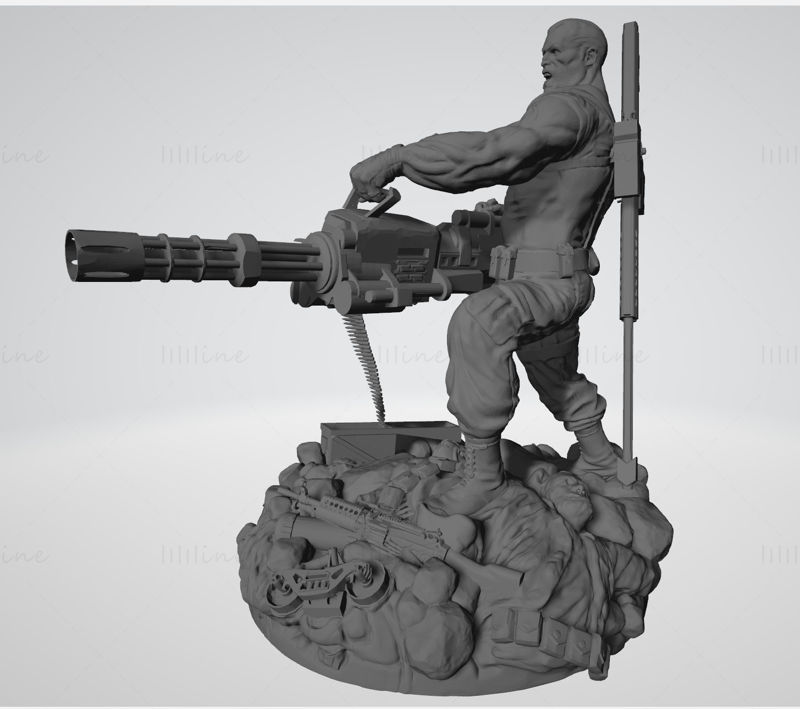 Punisher Diorama Statues 3D Model Ready to Print