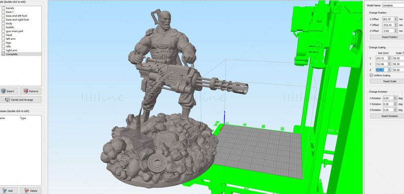 3D model soch Punisher Diorama připravený k tisku