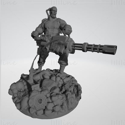 Punisher Diorama Statues 3D Model Ready to Print