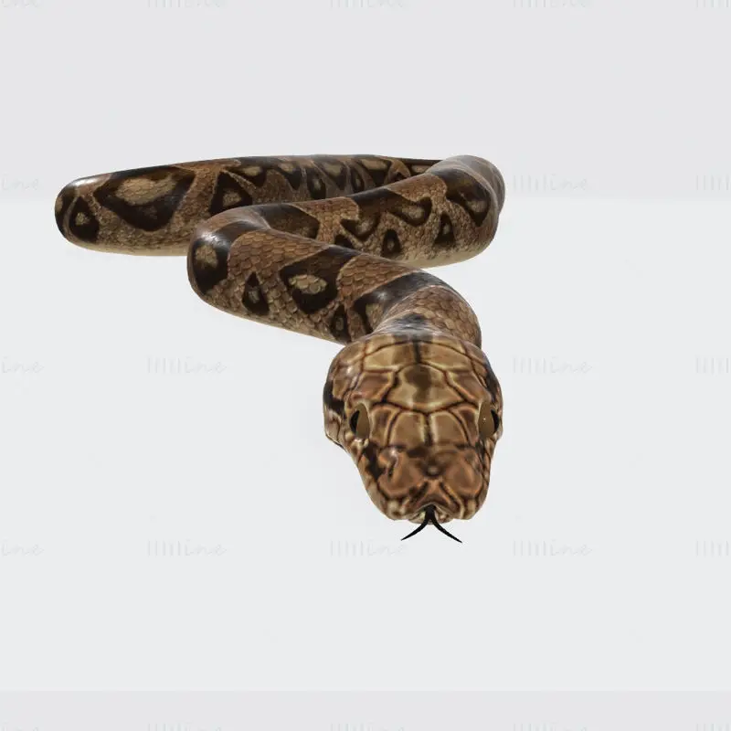 Modelo de impresión 3D de serpiente pitón