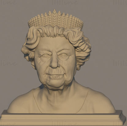 تمثال نصفي للملكة إليزابيث بنموذج طباعة ثلاثي الأبعاد