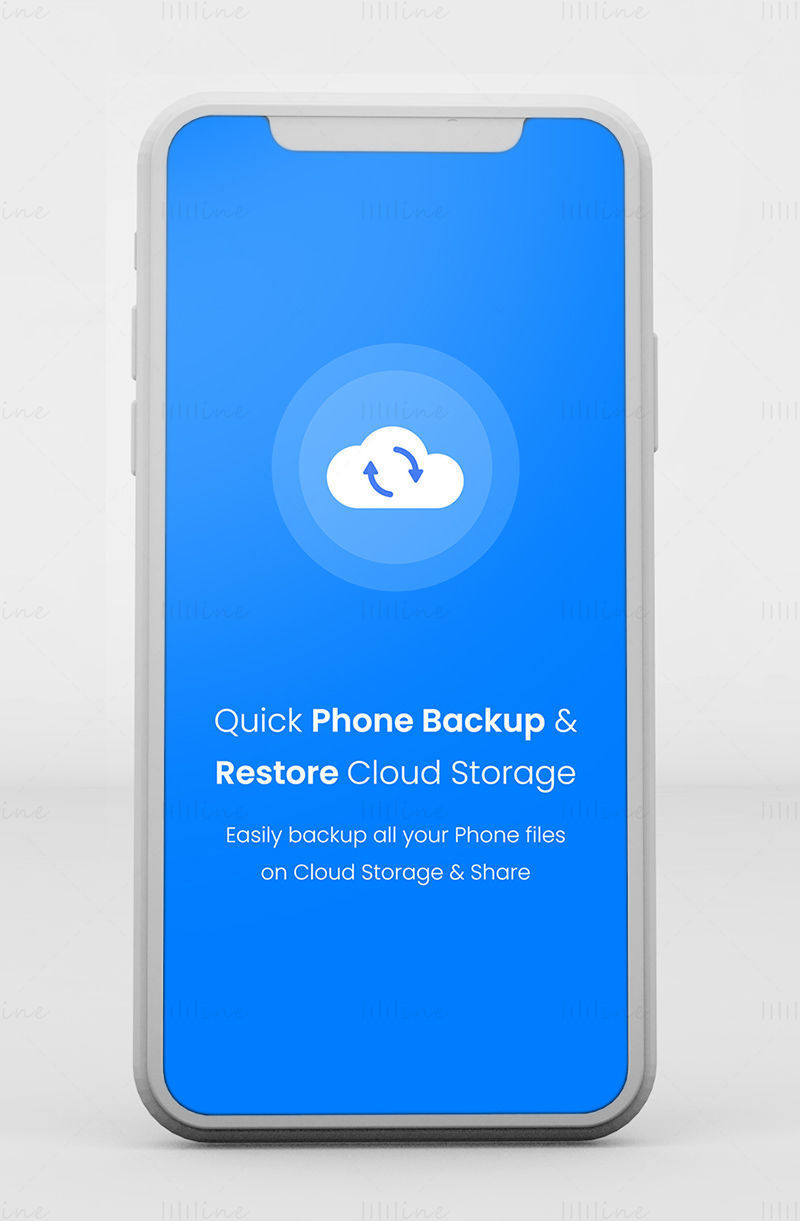 Schermata dell'app di backup rapido del telefono Interfaccia utente integrata