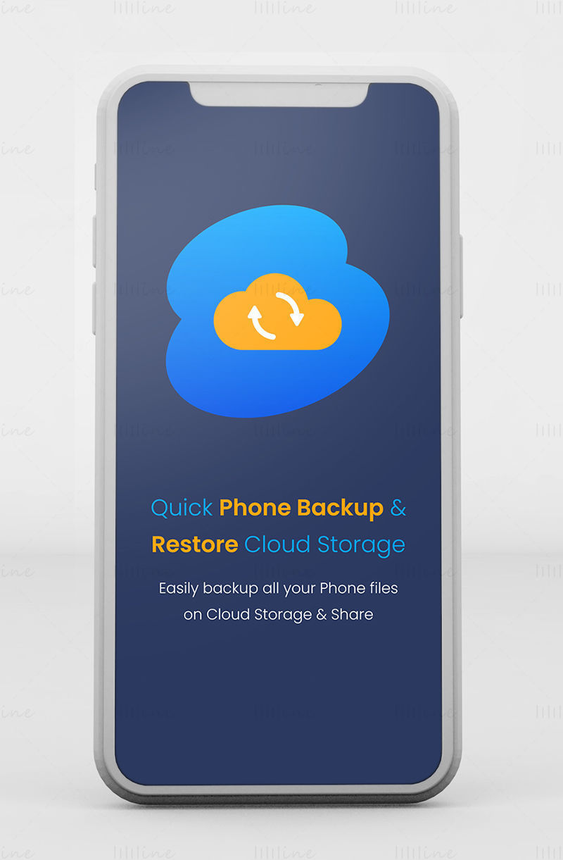 Quick Phone Backup App-Bildschirm On-Boarding UI UX