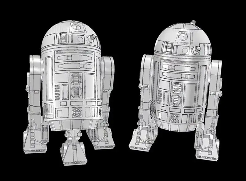 Replica del droide astromeccanico R2-D2 modello di stampa 3D STL