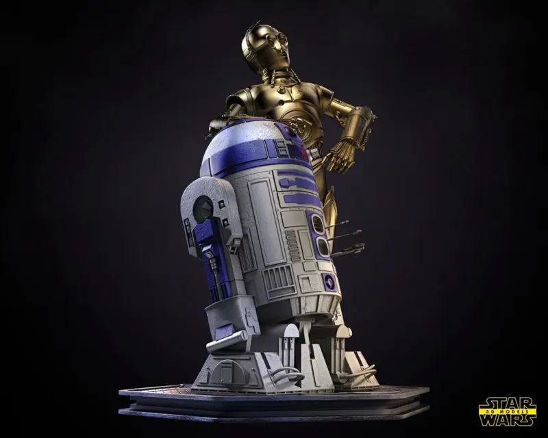 R2D2 and C3PO - Star Wars 3D Print Model STL