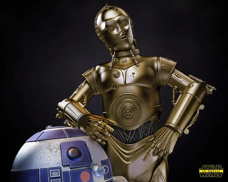 R2D2 と C3PO - スターウォーズ 3D プリントモデル STL