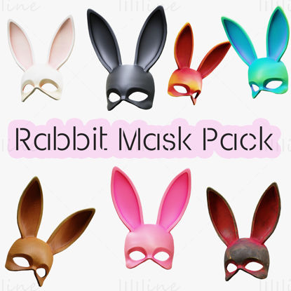 Pack de masques de lapin modèle 3D