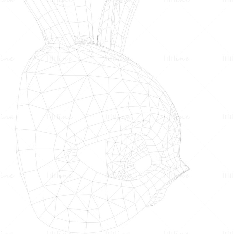 نموذج ثلاثي الأبعاد لحزمة قناع الأرنب