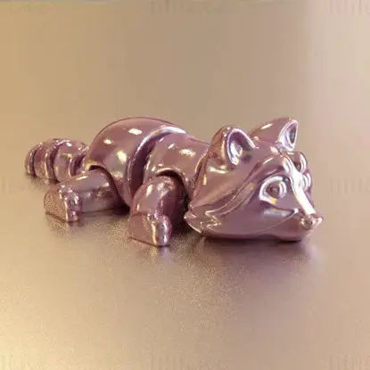 Waschbär FLEXI artikuliertes 3D-Druckmodell STL-Datei
