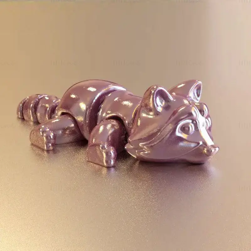 Waschbär FLEXI artikuliertes 3D-Druckmodell STL-Datei