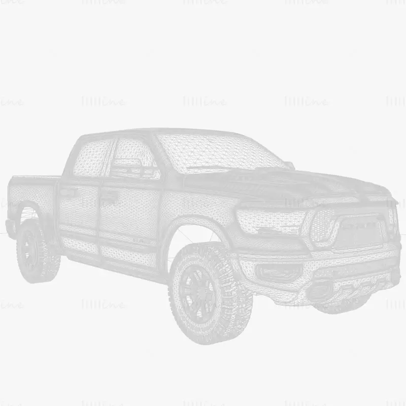 RAM 1500 Rebel CREW Cab Vehicle 3D Model