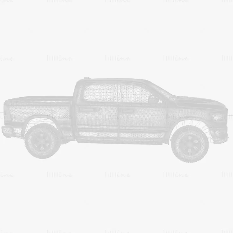 RAM 1500 Rebel CREW Cab Vehicle 3D Model