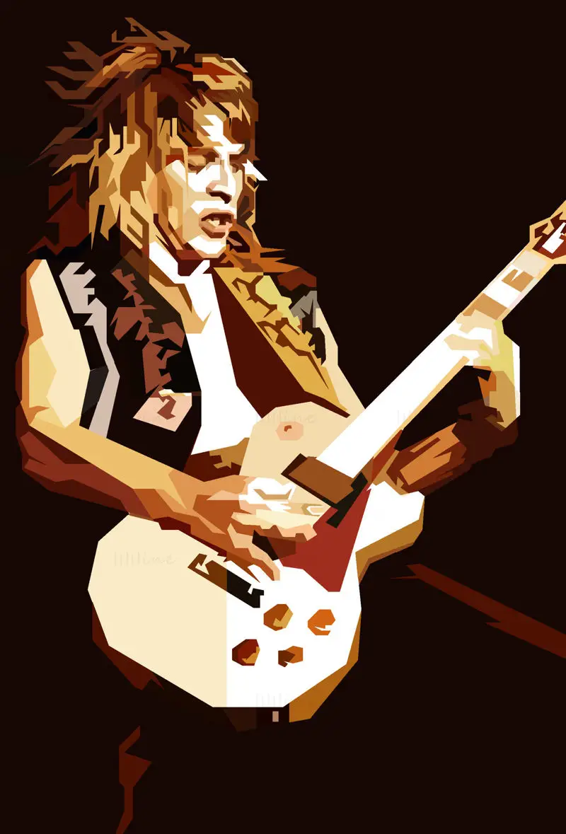 Randy Rhoads Black Sabbath Metal Guitarist Vector