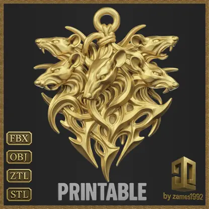 Modello di stampa 3D di gioielli con ciondolo tribale Rat King Mice