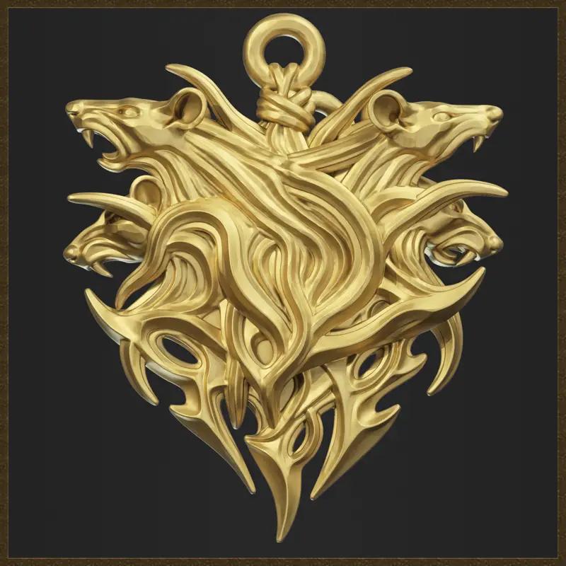 Modello di stampa 3D di gioielli con ciondolo tribale Rat King Mice