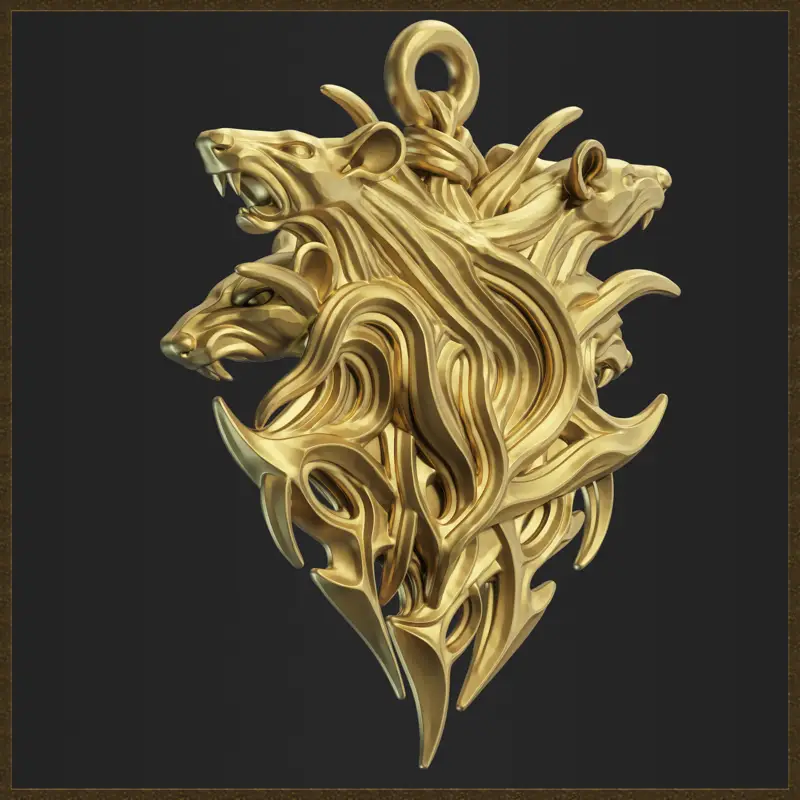 Modello di stampa 3D di gioielli con ciondolo tribale Rat King Mice