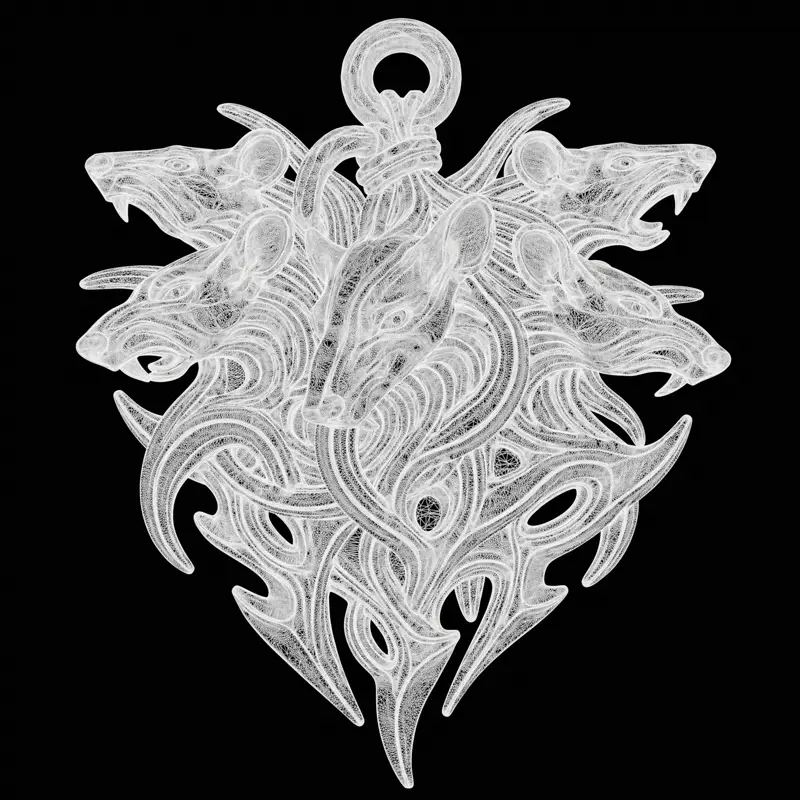 Modello di stampa 3D di gioielli con ciondolo tribale Rat King Mice