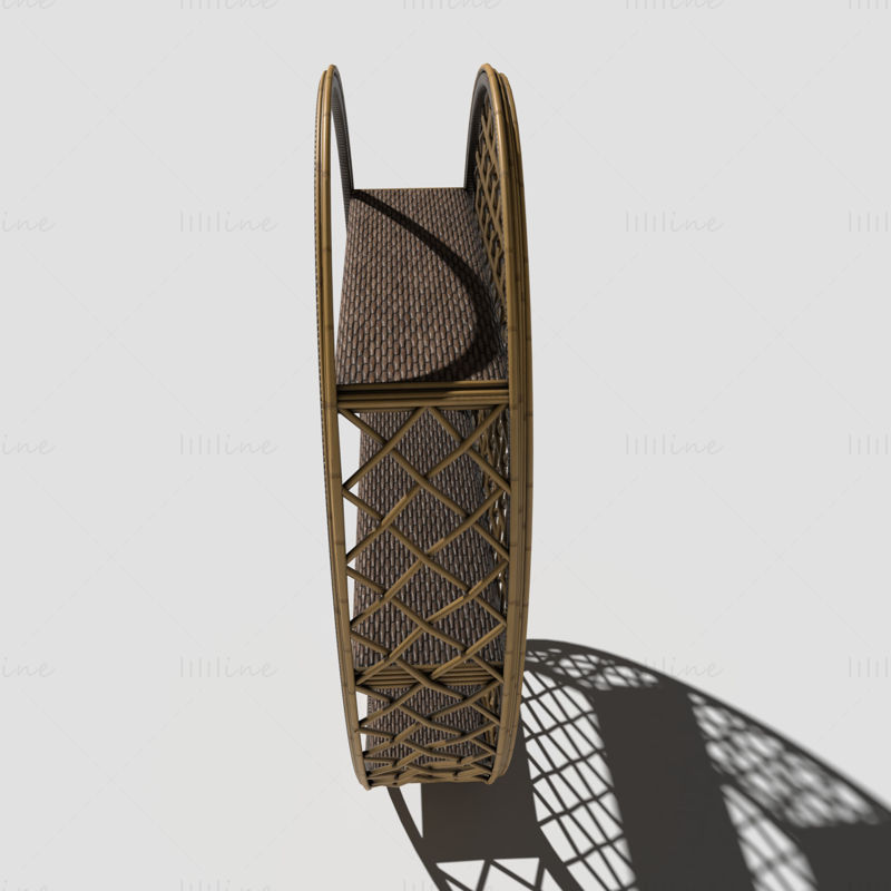3D model ratanové závěsné police