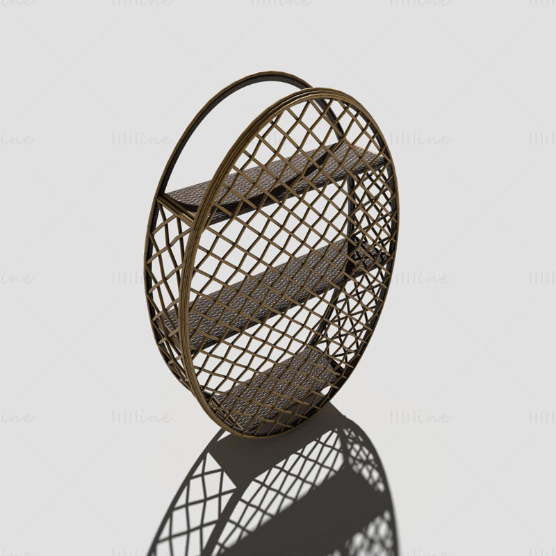 3D model ratanové závěsné police