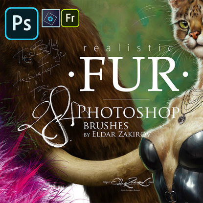 Realistična FUR: 28 čopičev za Photoshop, PS Elements in Adobe Fresco