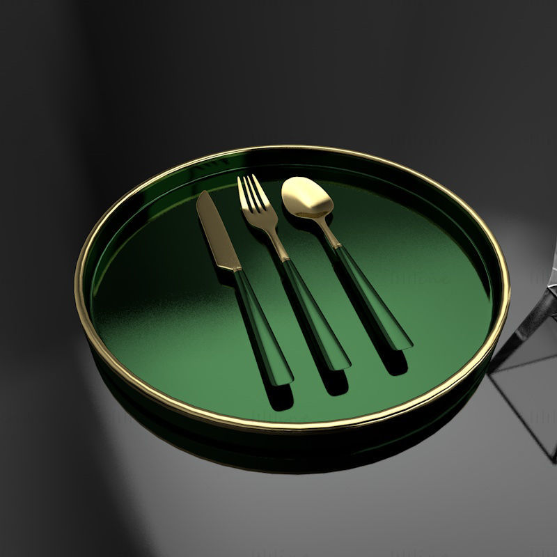Реалистичен 3D модел на посуда от C4D