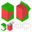 Rectangular plastic packaging dieline vector