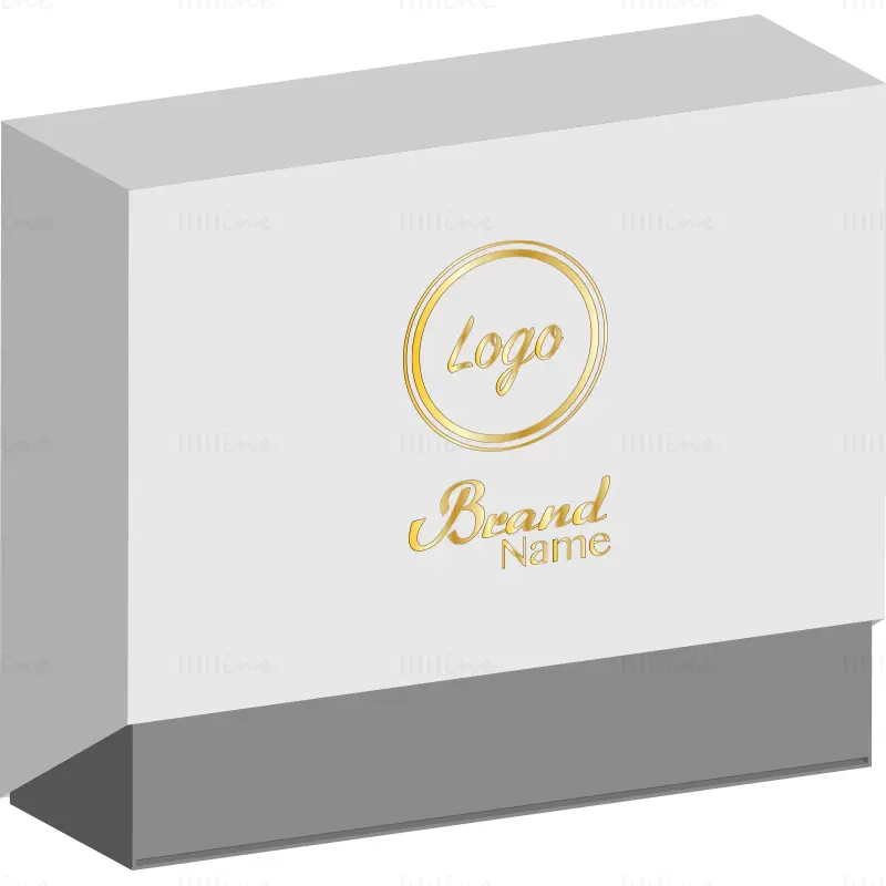 Rectangular special shaped gift box dieline vector