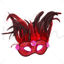 Red Eye-Mask Feather Mask PNG