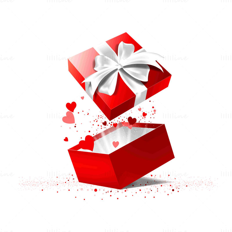 Векторная иллюстрация красной подарочной коробки