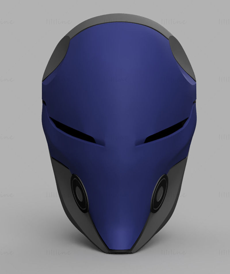 Capucha roja Ninja cíborg Casco Modelo 3D listo para imprimir