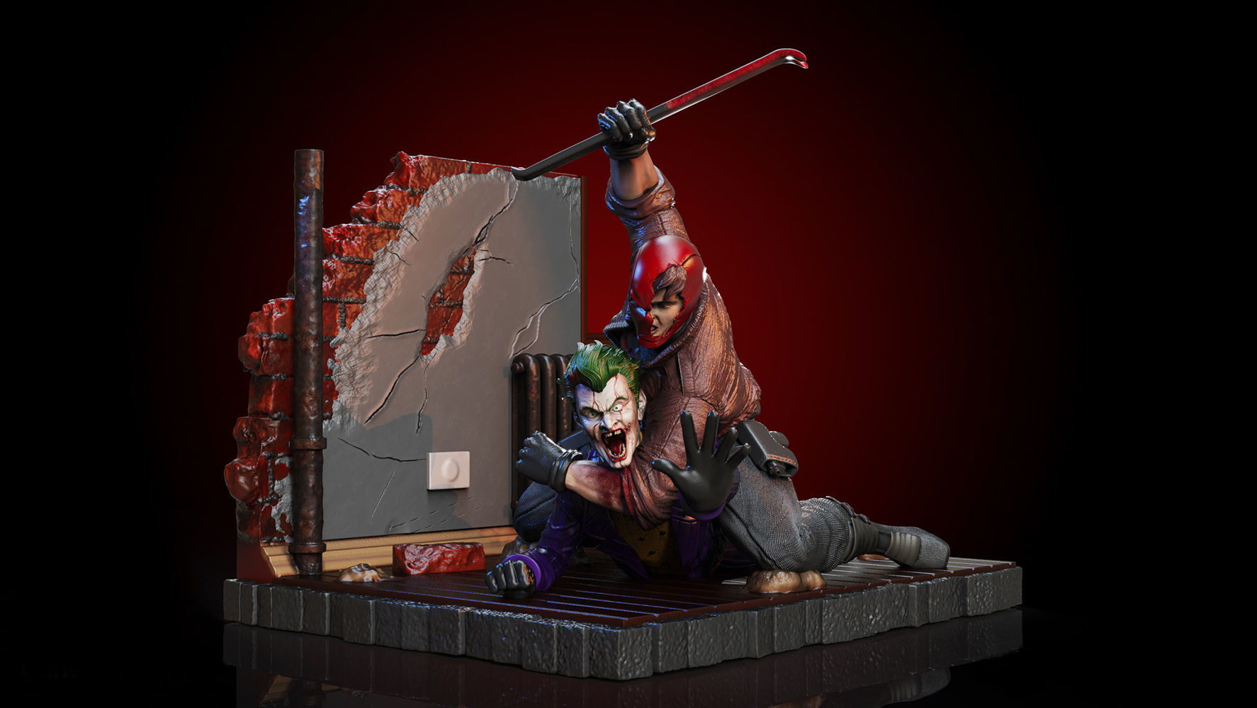 Red Hood vs Joker 3D Print Model STL