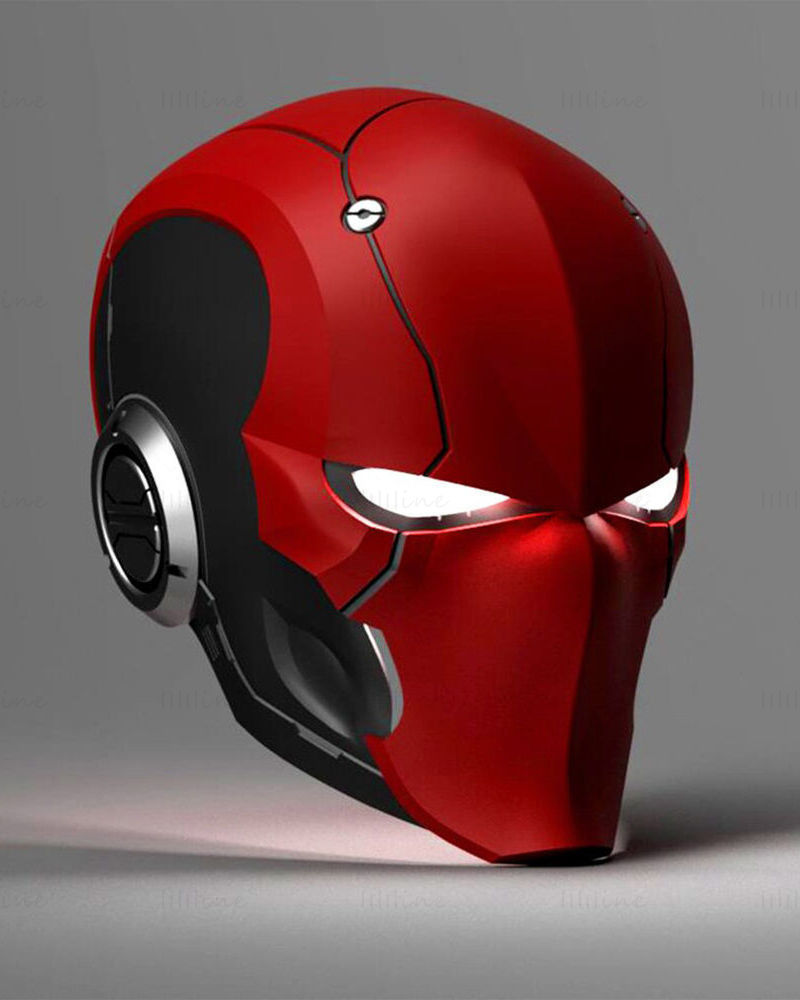 Red Ronin Helmet 3D Model Ready to Print STL