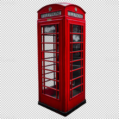 Red telephone booth png