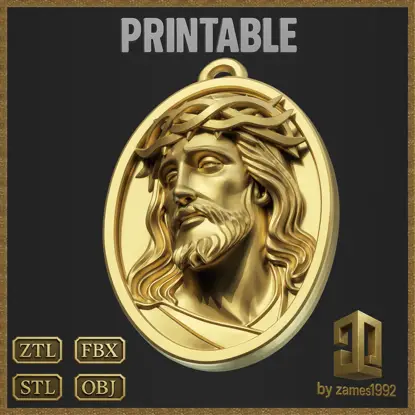 Religious Jesus Christ Pendant Jewelry Design 3D Print Model