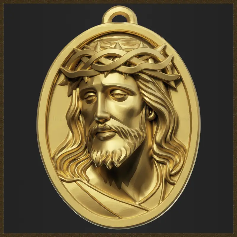 Religious Jesus Christ Pendant Jewelry Design 3D Print Model