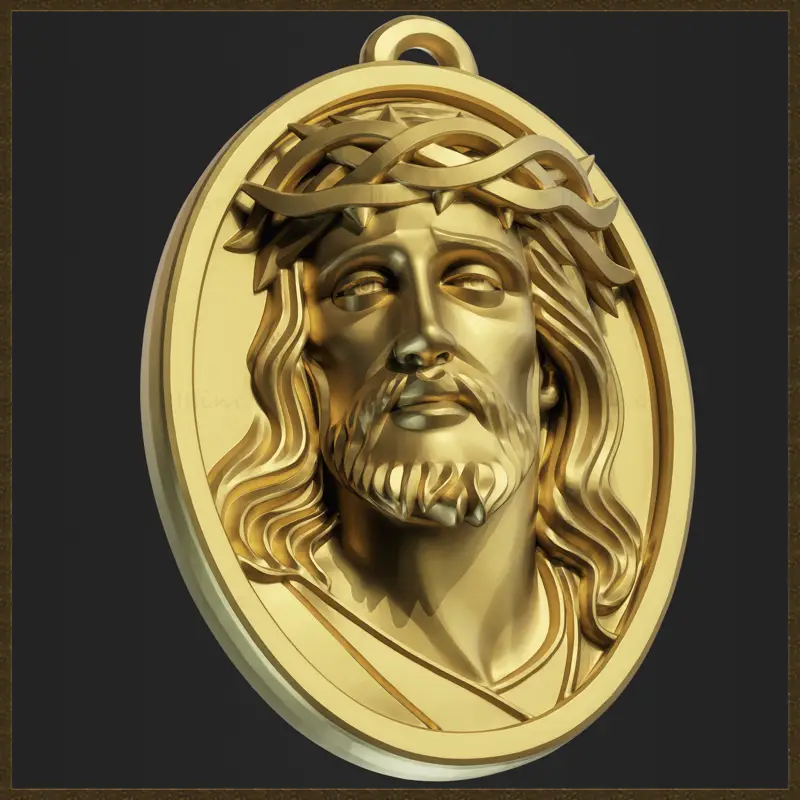 Religious Jesus Christ Pendant Jewelry Design 3D Print Model