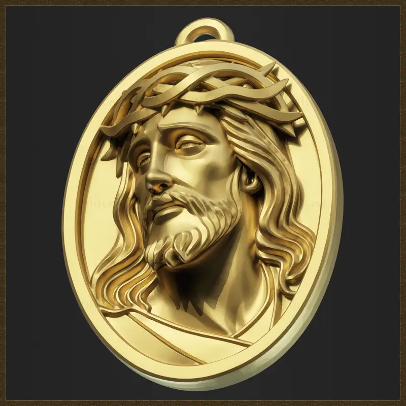 Religious Jesus Christ Pendant Jewelry Design 3D Print Model