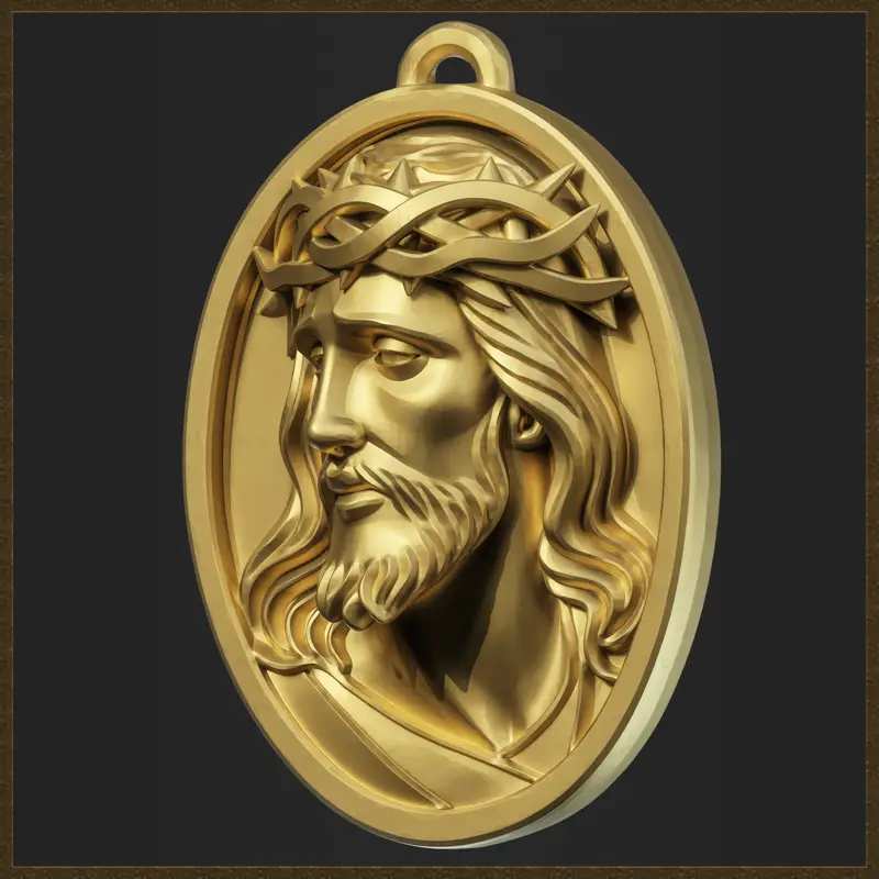 Religious Jesus Christ Pendant Jewelry Design 3D Print Model