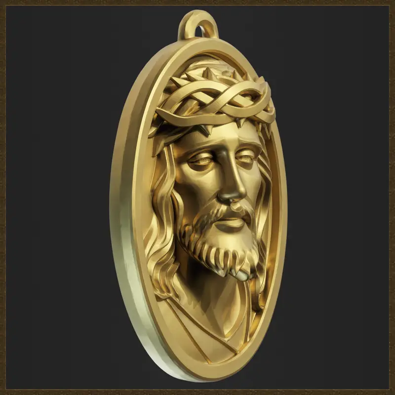 Religious Jesus Christ Pendant Jewelry Design 3D Print Model