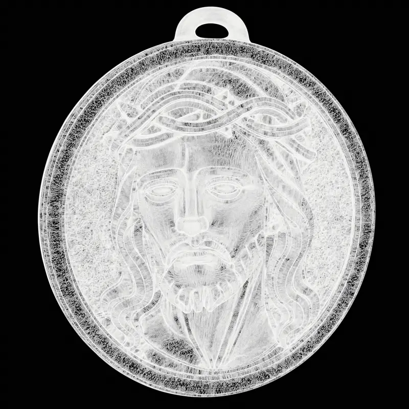 Modèle d'impression 3D de bijoux avec pendentif religieux Jésus
