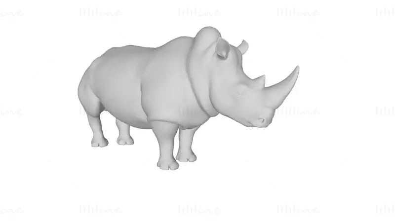 Modello di stampa 3D di un animale rinoceronte