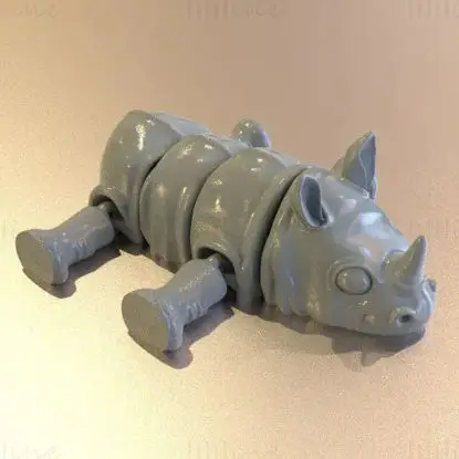 Rhino FLEXI articulated 3d printing model STL file