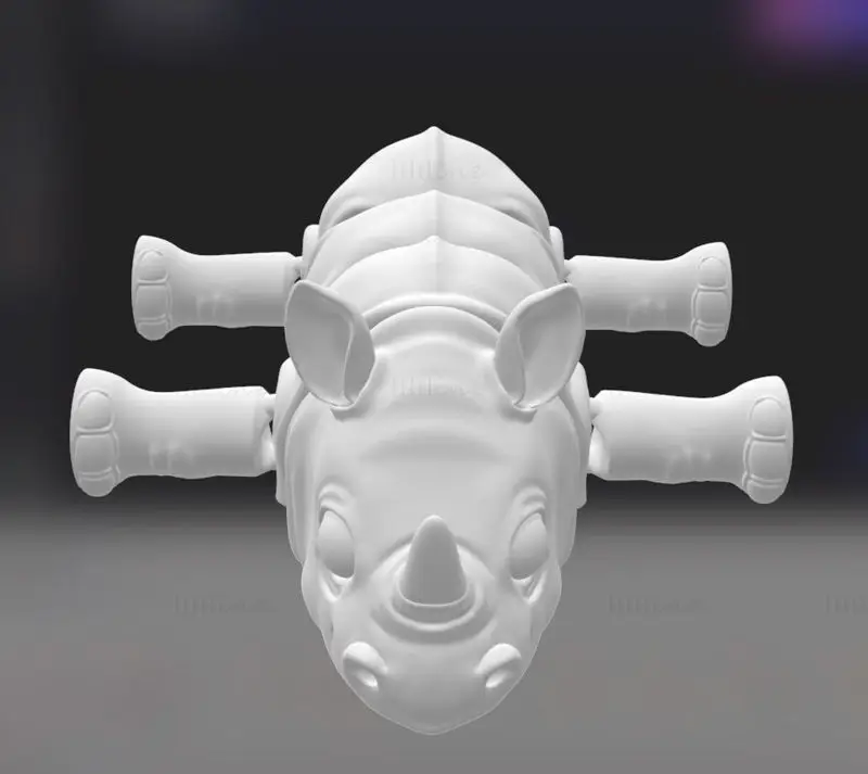 Rhino FLEXI articulated 3d printing model STL file