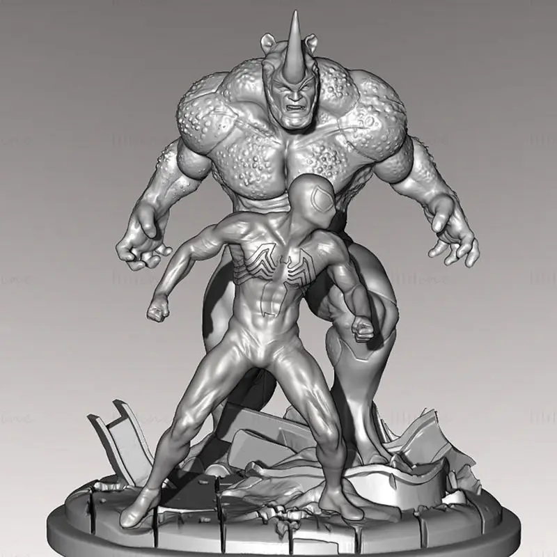 Modello di stampa 3D di Rhino vs Spiderman