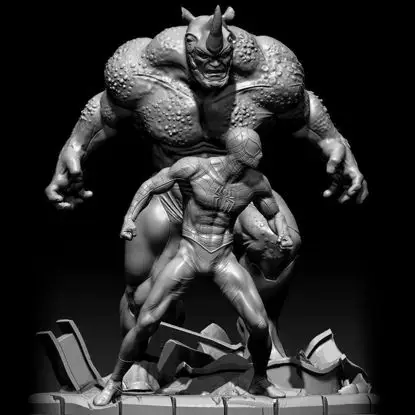 Rhino versus Spiderman 3D-printmodel