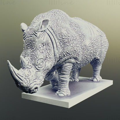 وحيد القرن نموذج الطباعة ثلاثية الأبعاد STL