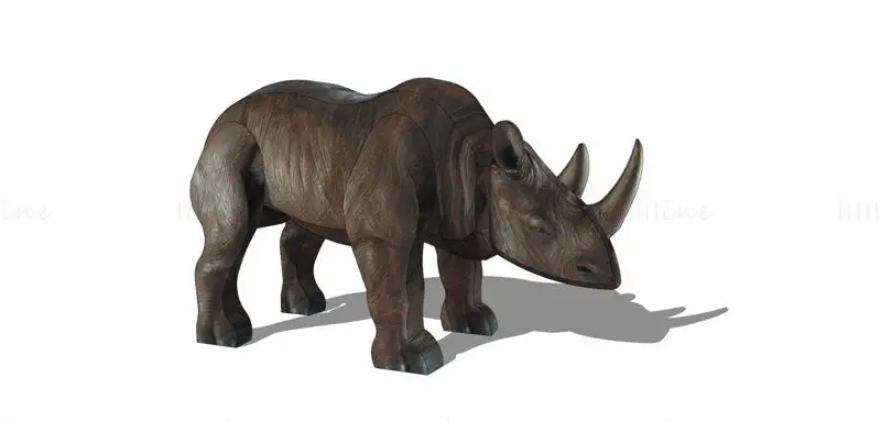 Modello 3d di schizzo di rinoceronte