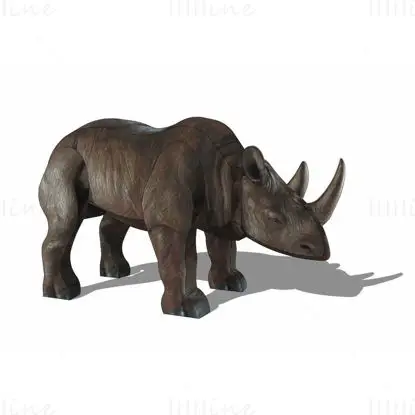 Model 3d de schiță de rinocer