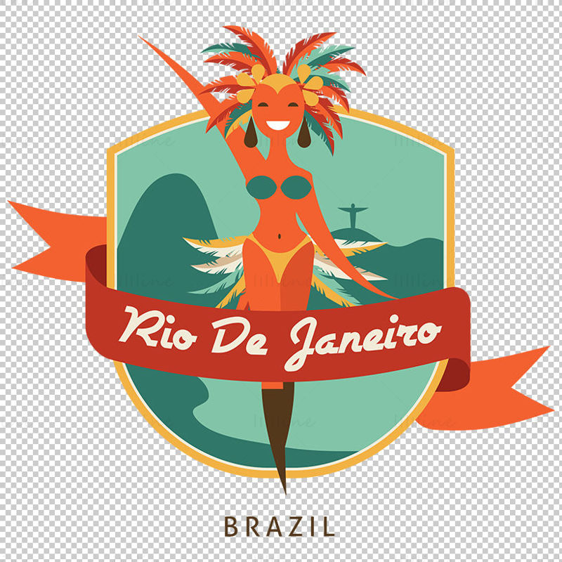 Rio de Janeiro iconic elements vector eps png