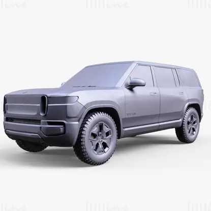 Modello 3D dell'auto Rivian R1S 2018